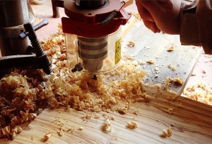 Set di cucina in legno utensili di legno d'olivo Foto stock - Alamy