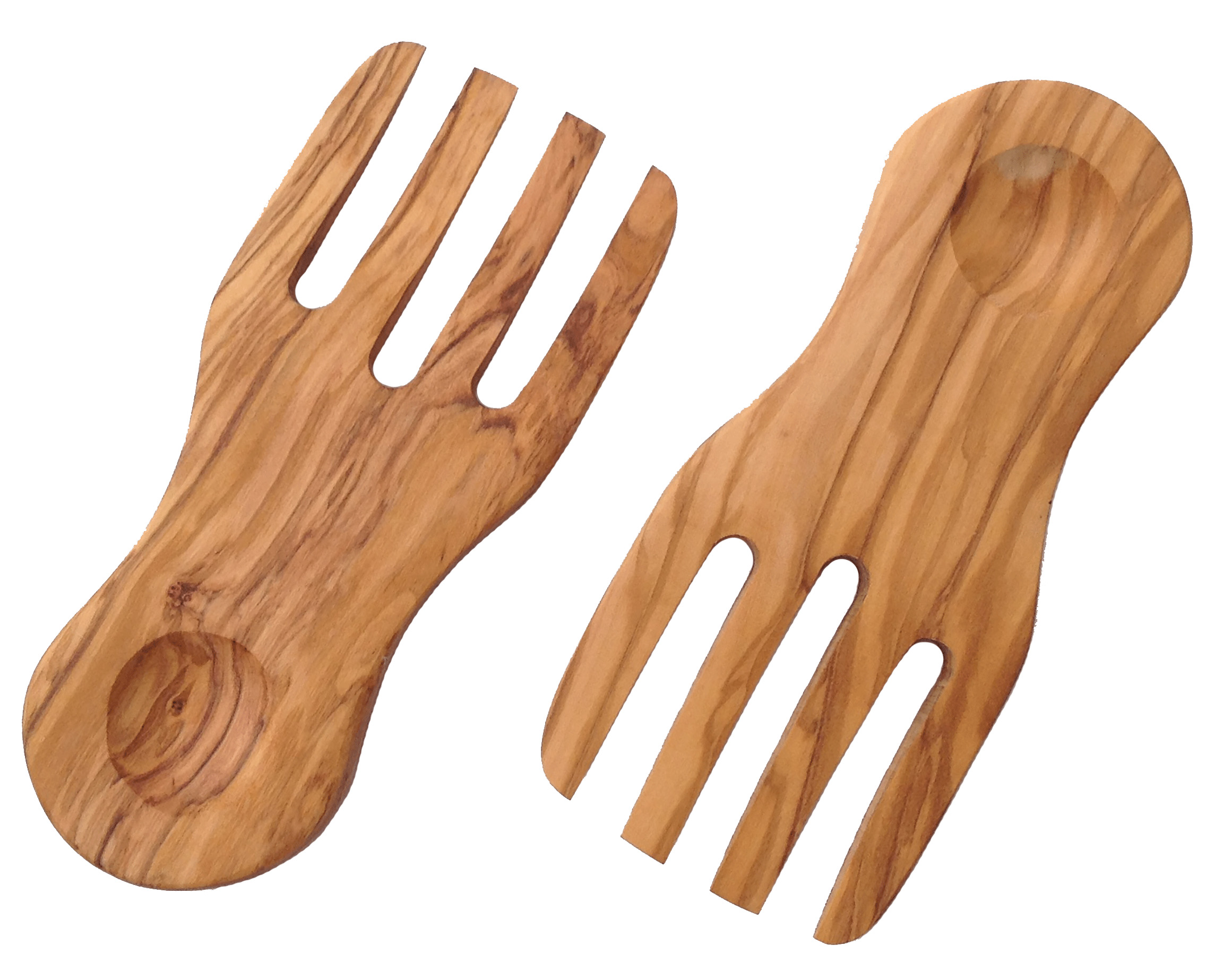 Forchette mani in legno di olivo per insalata